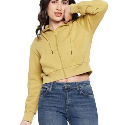 MADAME Mustard Regular Fit Hoodie-image-55