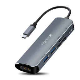 Powerup Elite NEO 6 in 1 Multi-Port Hub Adapter for MacBook Pro (Gunmetal) image 1