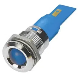 RS PRO Blue Panel Mount Indicator 110V AC, Mounting Hole Size 22 mm, Termination Type Solder Tab, IP Rating IP67, Model No 206665-2