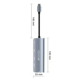 Powerup Elite NEO 6 in 1 Multi-Port Hub Adapter for MacBook Pro (Gunmetal) image 5