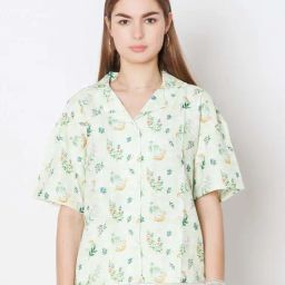 Zink London Green Printed Shirt-image-95