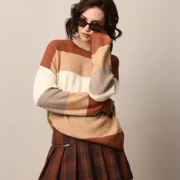 Only Brown Striped Pullover-picture-39