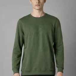 Louis Philippe Green Cotton Regular Fit Printed Sweatshirt-picture-15