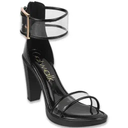 Catwalk Women's Black Ankle Strap Sandals-image-88