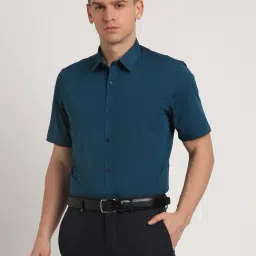 Turtle Blue Cotton Regular Fit Shirt-image-91