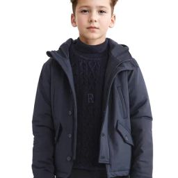 Rare Ones Boys Navy Cotton Solid Jacket-image-56