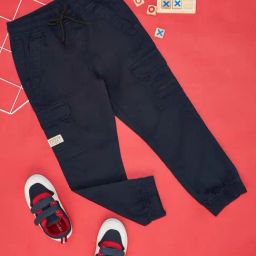 Pantaloons Junior Estate Blue Regular Fit Joggers-image-61