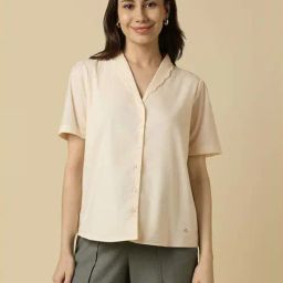 Allen Solly Beige Cotton Regular Fit Shirt-image-58