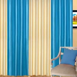BELLA TRUE Blue & Cream 4 Pieces Window Curtains-image-81