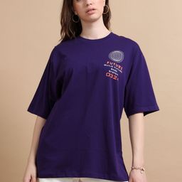 MORSE CODE Typography Printed Oversized Pure Cotton T-shirt-81