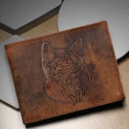 SASSORA Brown ARLO Textured Small Leather Bi-Fold Wallet-image-83