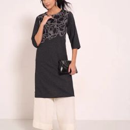 Rangmanch By Pantaloons Black Regular Fit Printed Kurta-picture-11