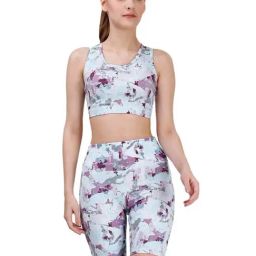 Soie Sky Blue Printed Sports Bra Shorts Set-picture-12