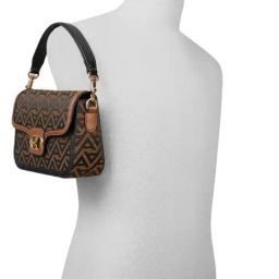 ALDO Brown Overflow Printed Medium Cross Body Bag image 5