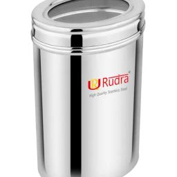Rudra Silver Stainless Steel Container with See Through Lid-image-64