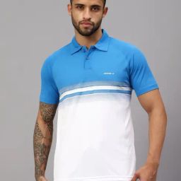 Vector X Royal Blue & White Regular Fit Plain Sports T-Shirt-image-90