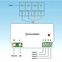 HomeMate 4 Node Smart Switch Works with Google Assistant and Alexa (White) image 4