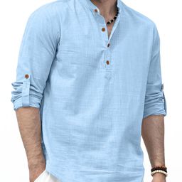 Fifth U Men Turquoise Blue Kurta-image-84