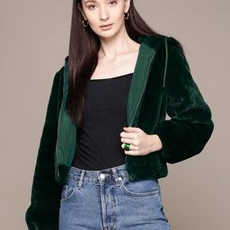 Label Ritu Kumar Women Green Tailored Jacket-18