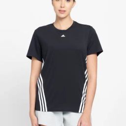 adidas Black Striped Sports T-Shirt-22