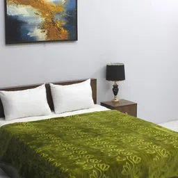 CHICERY Green Floral Mink Heavy Winter Double Bed Blanket-image-37