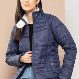 Chemistry Solid Faux Fur Detailed Padded Jacket-picture-15