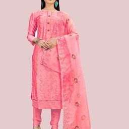 HERE&NOW Embellished Unstitched Dress Material-picture-45