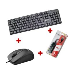 Zebion K500 Keyboard and Z70 Plus Mouse Combo Set with Pronto 101 USB Hub (Black)-137
