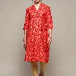 Biba Red Printed Straight Kurta-picture-15