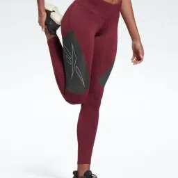Reebok Maroon Color-Block Sports Tights-picture-16