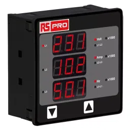 RS PRO LED Digital Panel Multi-Function Meter for Current Frequency 92x92 mm, 1365377 image 3