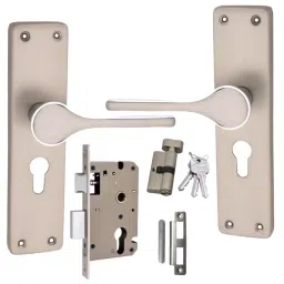 Atom MH-O50-CY-SS-OSK 203 mm Zinc Silver Satin Finish Mortise Door Handle Set with Lock Body-image-92