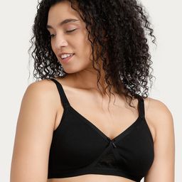 Rosaline by Zivame Black Solid Non-Wired Non Padded Everyday Bra-24