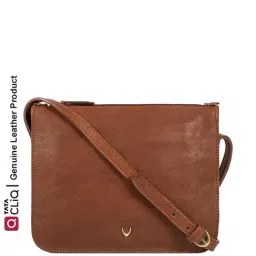 Hidesign Tan Solid Medium Messenger Bag-image-4