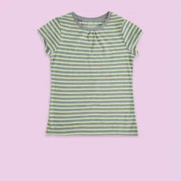 Pantaloons Junior Grey & Blue Cotton Striped T-Shirt-image-86