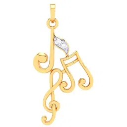 P.C. Chandra Jewellers 22k Yellow Gold Three Musical Note Pendant-image-61