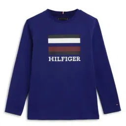 Tommy Hilfiger Kids Navy Voyage Logo Regular Fit T-Shirt-picture-25