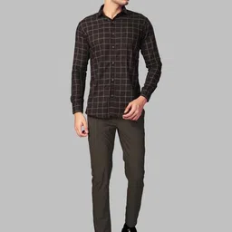 UR ETHICS Men Premium Slim Fit Checked Formal Shirt-picture-35