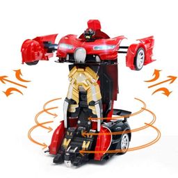 FAMOUS QUALITY Converting Car to Robot, Robot to Car Automatically,Tra Toy, with Light and Sound for Kids (Red and Blue) image 2