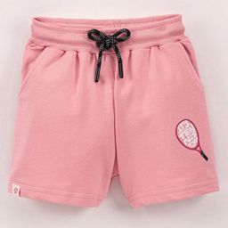 Sundae Kids Cotton Mid Thigh Length Shorts Racket Print - Pink-image-66