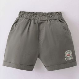 Ollypop Cotton Woven Shorts With Ship Patch - Grey-image-14