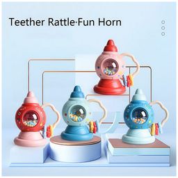NEGOCIO Baby Teether Rattle Pacifier Accessories Hand Shaking Fun Horn Sucking Needs - PACK OF 2 - COLOR MAY VARY-11