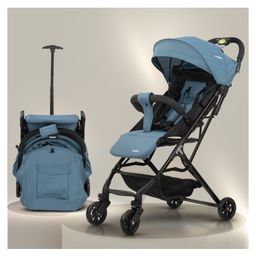 Baybee Infant Baby Pram Stroller for Newborn Babies with Metal Frame, 3-Position Adjustable Seat & Canopy, Bassinet, Parent Handle Bar, Baby Stroller for Baby Toddlers (Blue)-image-1