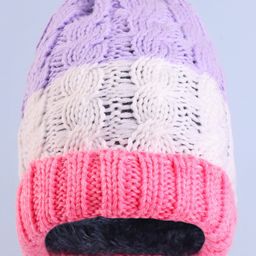 Pine Kids Winter Cap with Cable Knit Design - Multicolor-image-97