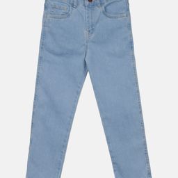 Kiddopanti Full Length Solid Stretchable Denim Jeans - Light Blue-image-15