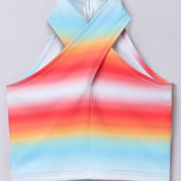 Taffykids Looper Sleeveless Ombre Crop Top - Multi Colour-image-4