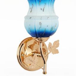 Somil Premium Designer Glass Wall / Night Lamp Elegant & Stylish Dcor Accent for Modern Interiors, color- - Firozi, White; Size,- 19.5 X 17.5 X 28 CM-image-68
