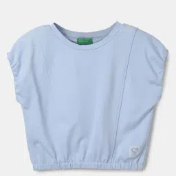 United Colors of Benetton Kids Blue Cotton Regular Fit T-Shirt-picture-2