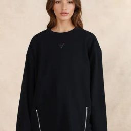 RAREISM Black Cotton Blend Solid Long Sleeves Sweatshirt-image-54