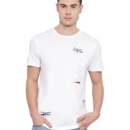 Antony Morato Off White Round Neck Cotton T-Shirt-picture-49
